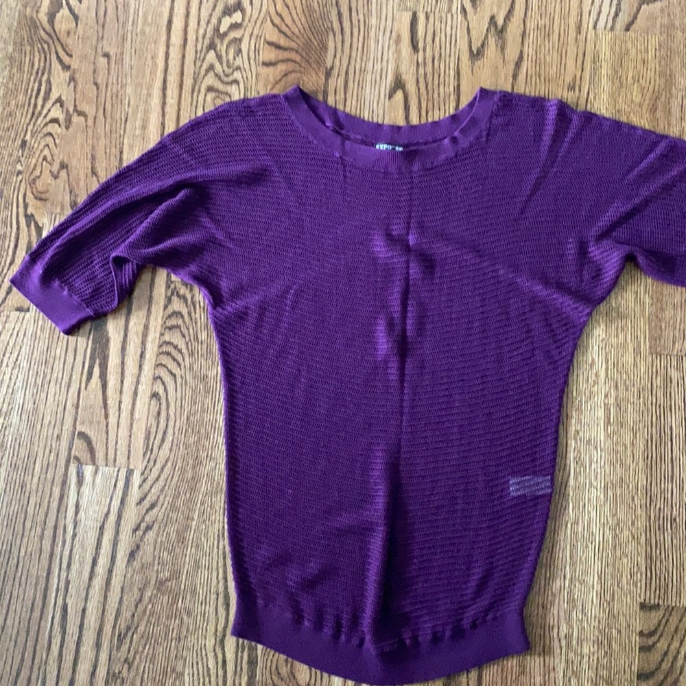 Fun, open knit short sleeve sweater